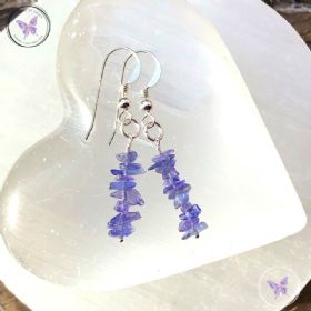 Tanzanite Chip Dangle Earrings